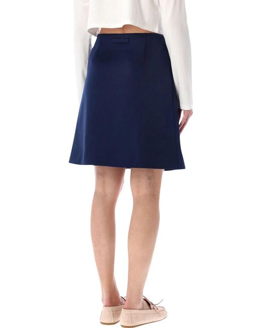 Miu Miu Blue Technical Jersey Mini Skirt