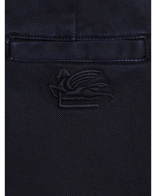 Etro Blue Fabric Pants