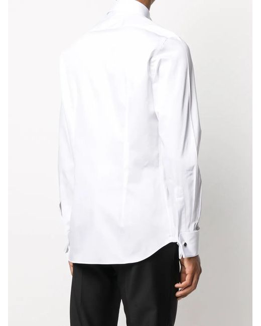 Xacus White Cotton Tailored Long Shirt for men