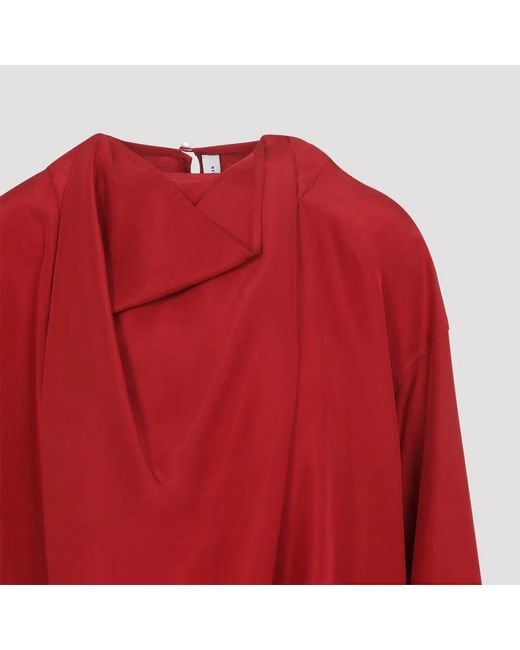 Carven Red Draped Top