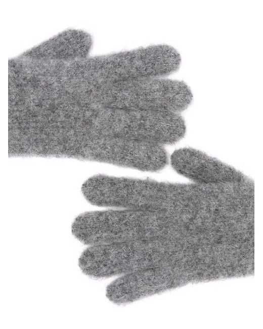 Jacquemus Gray Full-Finger Ribbed Gloves