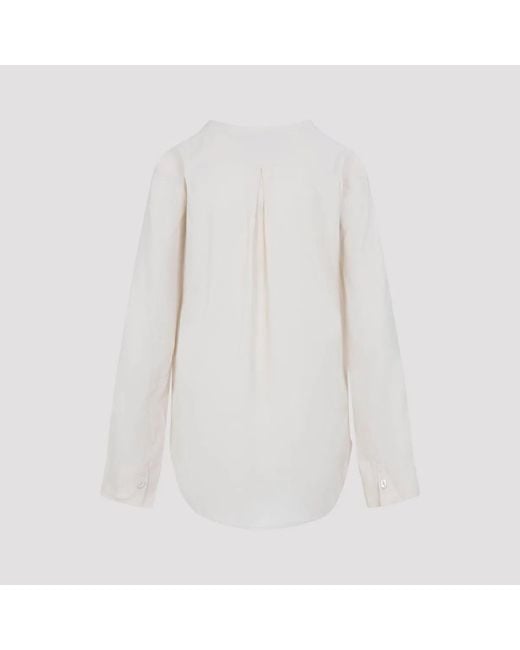 Studio Nicholson White Pampa Draped Neck Top
