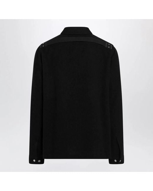 Rick Owens Black Wool Zipup Jacket for men