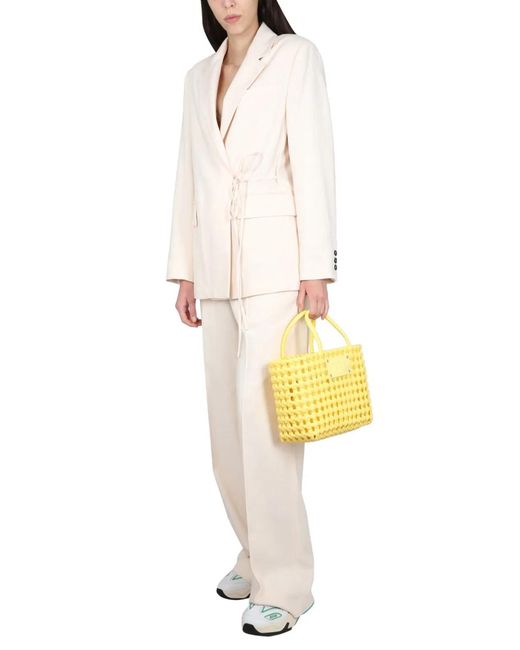 MSGM White Viscose Blazer