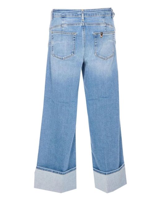 Liu Jo Blue Light Denim Jeans Turned Up