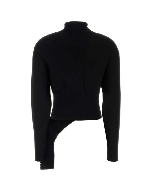 Lanvin Black Maglione Drappeggiato
