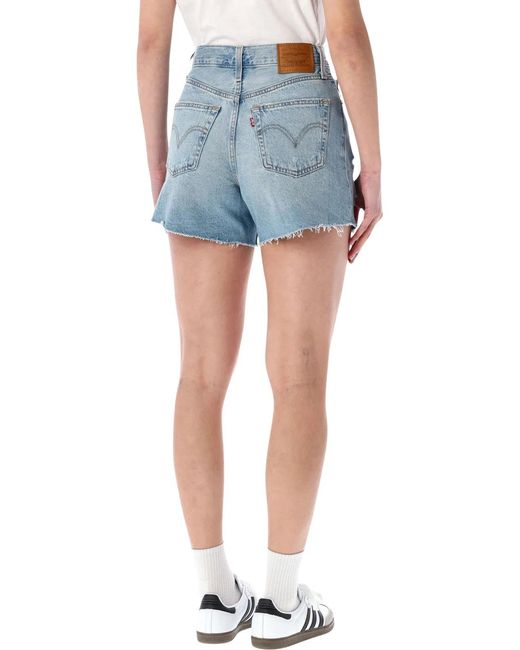 Levi's Blue Ribcage Denim Shorts