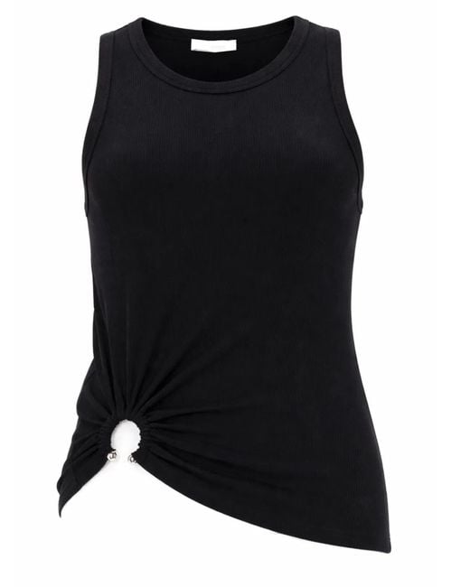 Rabanne Black Top Con Piercing
