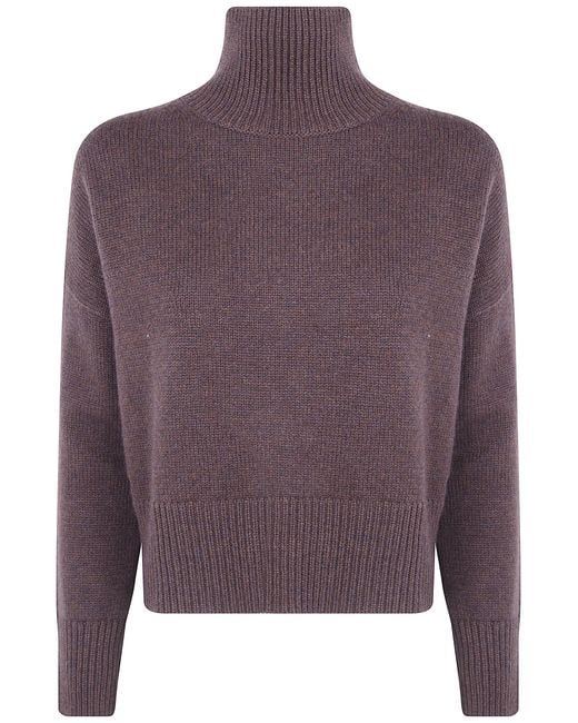 Kujten Purple "Ulla Crop" Turtle Neck