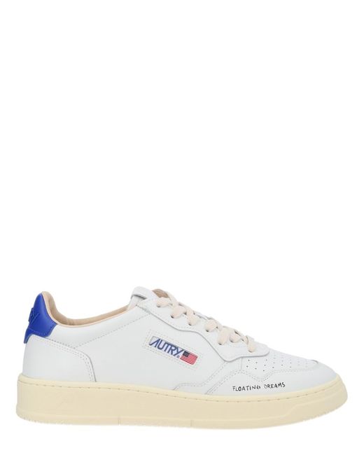 Autry White "Medalist Low" Sneaker for men