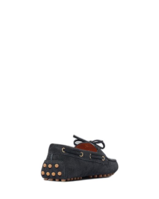 Tod's White Suede Gommino Boat Loafers