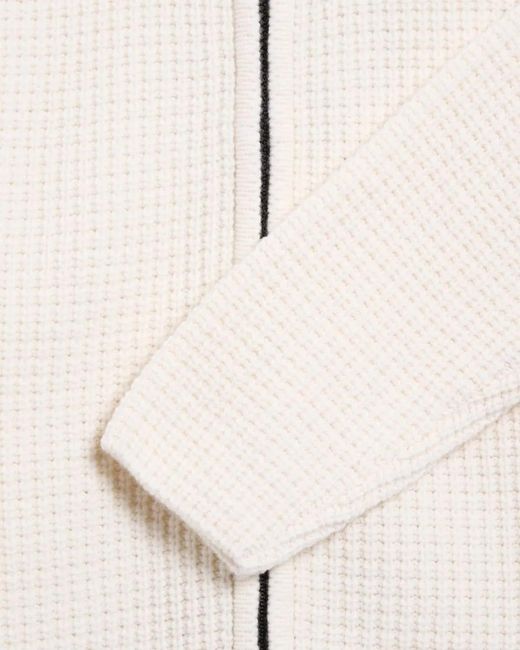 C P Company Natural C.P.Company Waffle-Knit Cardigan With A Zip Front for men