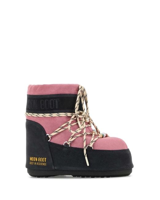 Moon Boot Gray Mb X Gir Icon Low Suede Beads/Rose