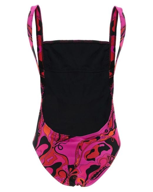 Emilio Pucci Pink 'Orchidee' One-Piece Swimsuit