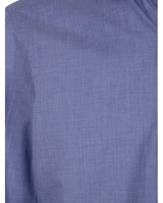 Barba Napoli Blue Chevron Classic Shirt for men