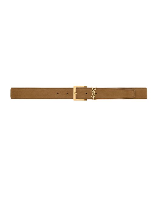 Saint Laurent White Cassandre Vadim Belt for men
