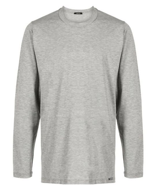 Tom Ford Gray Melange Cotton Tee for men