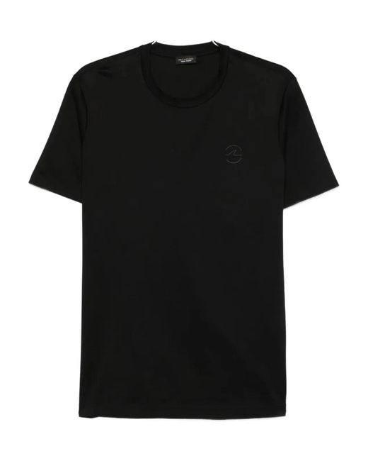 Paul & Shark Black Paul & Shark Logo-Print Cotton T-Shirt for men