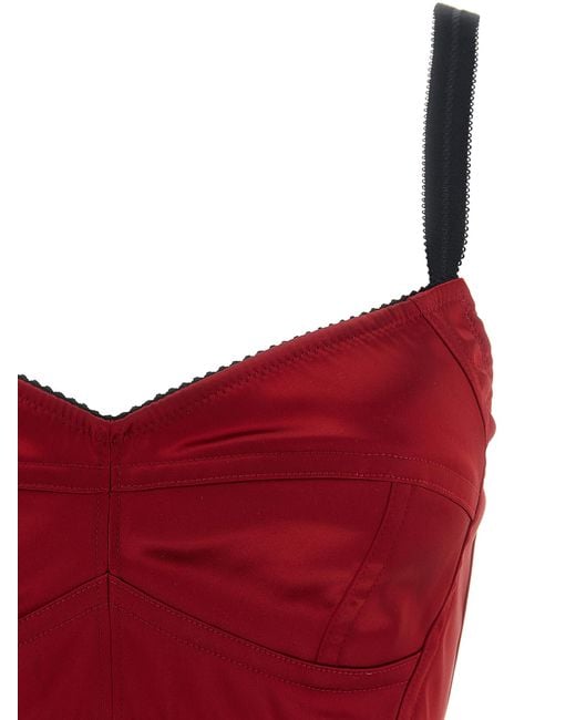 Dolce & Gabbana Red Acetate Tank Tops