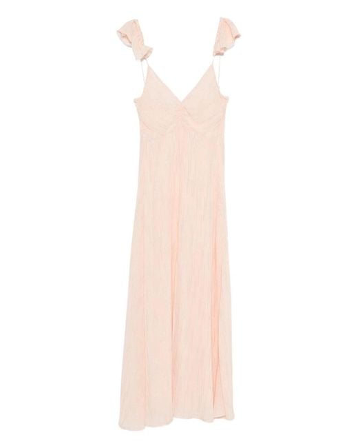 Forte_forte White V-Necked Long Dress