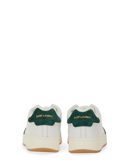 Saint Laurent White Smooth Leather "Sl/61" Sneaker for men
