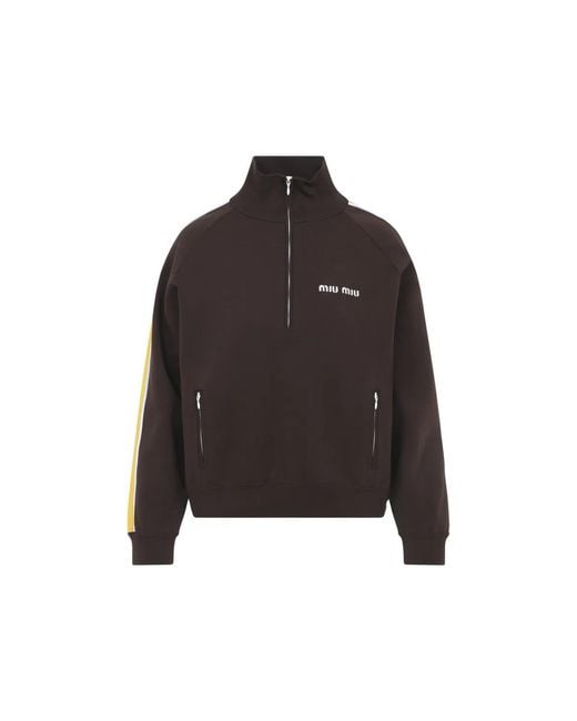 Miu Miu Black Chocolate Tech Fabric Sweatshirt