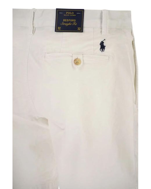 Polo Ralph Lauren White Stretch Classic Fit Chino Short for men