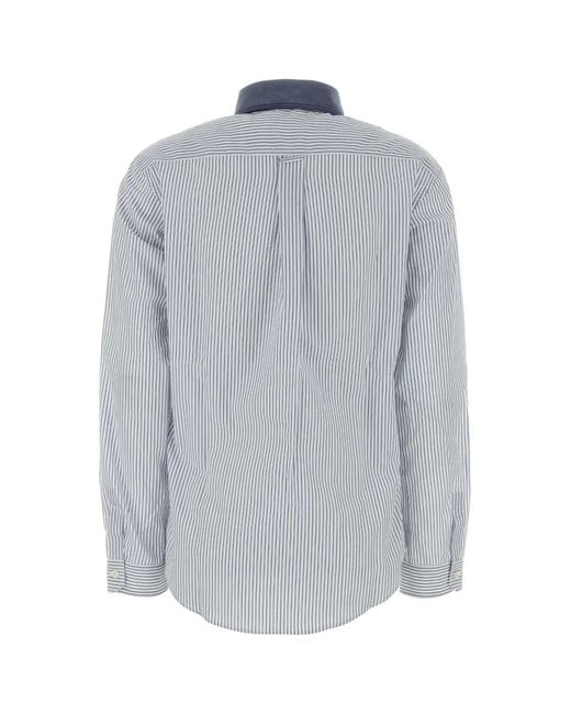 Miu Miu Gray Embroidered Poplin Shirt
