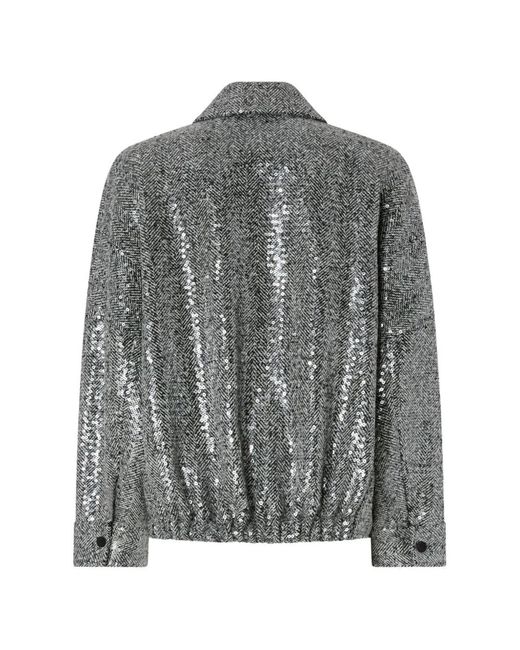 Pinko Gray Stretch Cotton Jacket