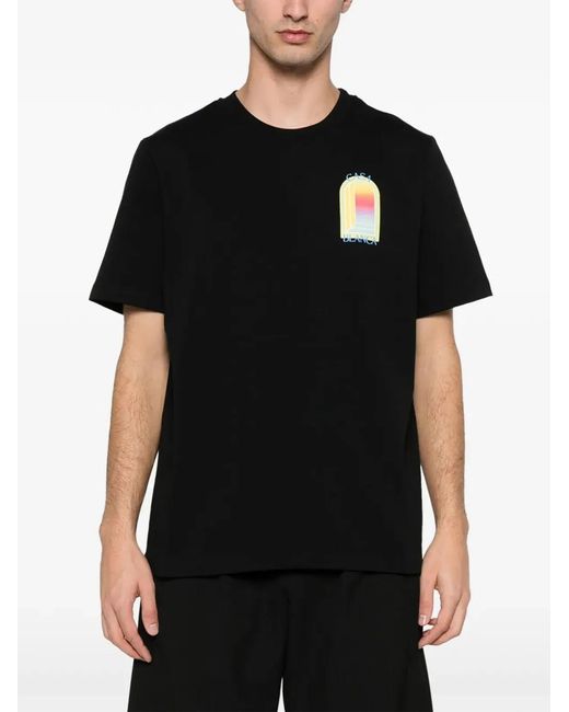 Casablanca Black L'Arche Cotton T-Shirt for men