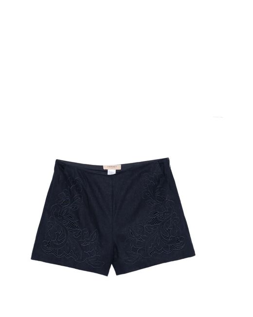 Twinset Blue Night Cotton Shorts