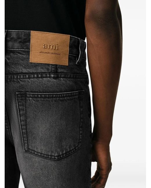 AMI Gray Cotton Jeans for men