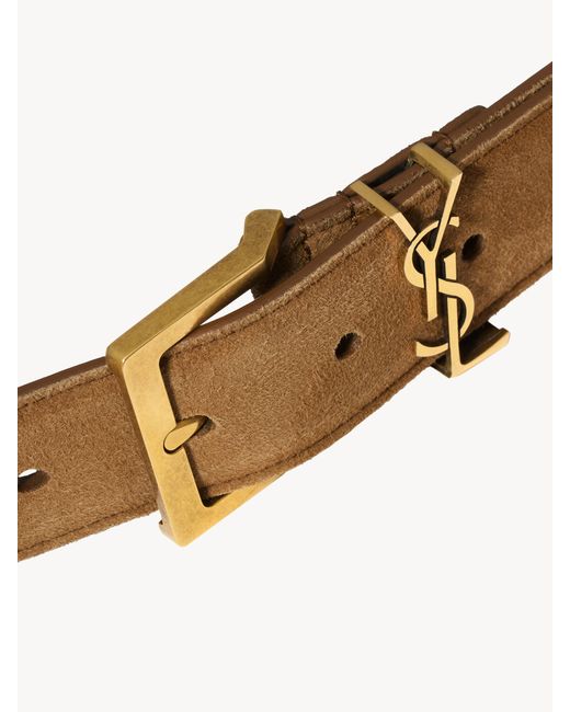 Saint Laurent White Cassandre Vadim Belt for men