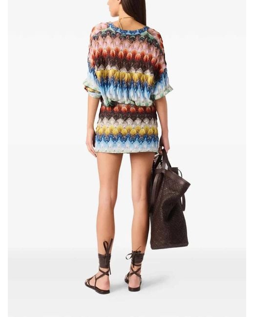Missoni Blue Multicolour Viscose Miniskirt