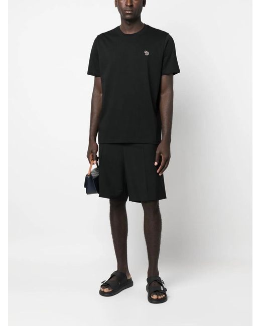 Paul Smith Black Ps Paul Smith Zebra Organic Cotton T-Shirt for men