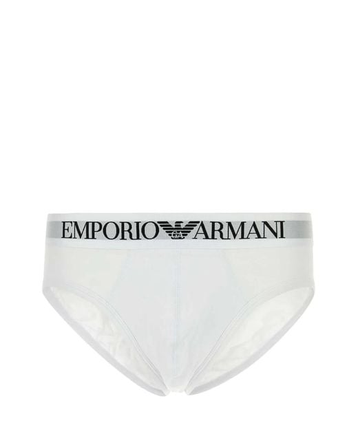 Emporio Armani White Stretch Cotton Brief for men