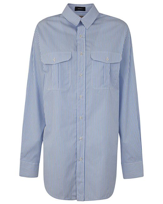 Wardrobe NYC Blue Shirt Dress Mini