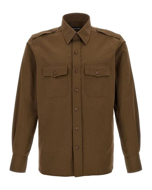 Tom Ford Green Military' Shirt for men