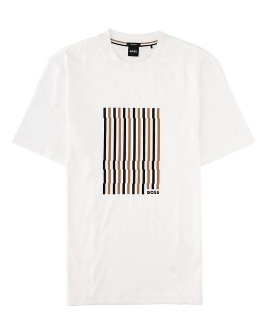 Boss White T-Shirt "C-Thompson" Con Logo for men