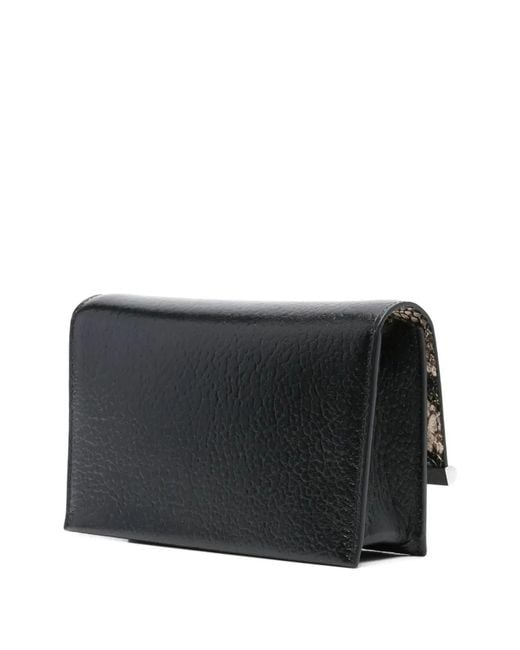 McQueen Black T-Bar Flap Mini