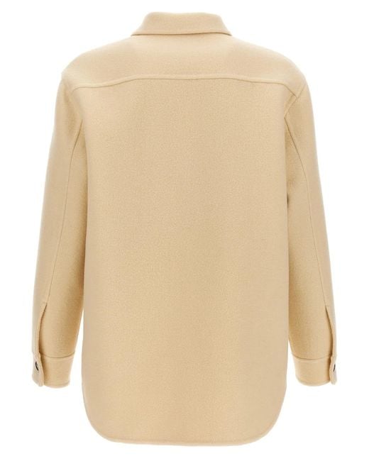 Jil Sander Natural Tailored Wool Coat With Button Closure for men