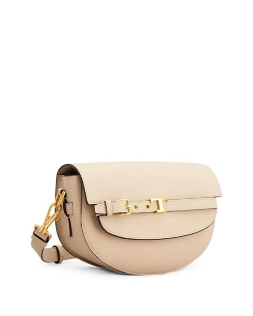 Tod's Natural T Signature Mini Leather Shoulder Bag