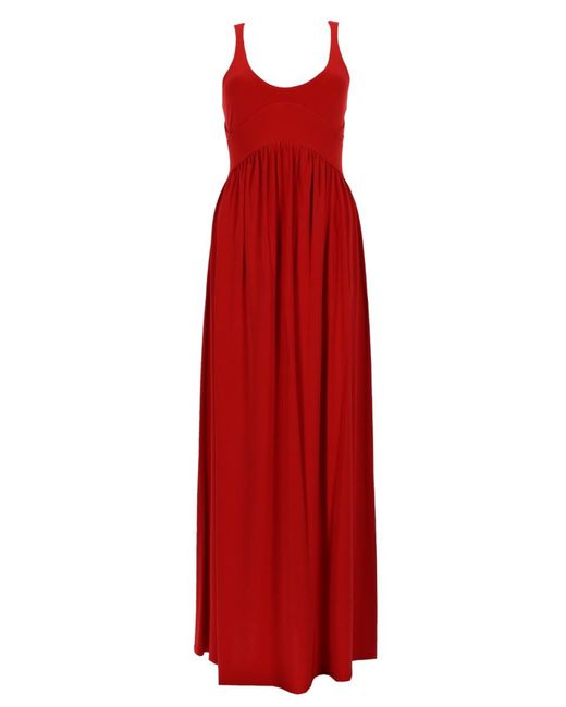 Sportmax Red Crepe Jersey Long Dress
