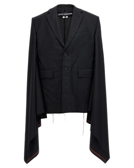 Junya Watanabe Black Seymo Wool Cape