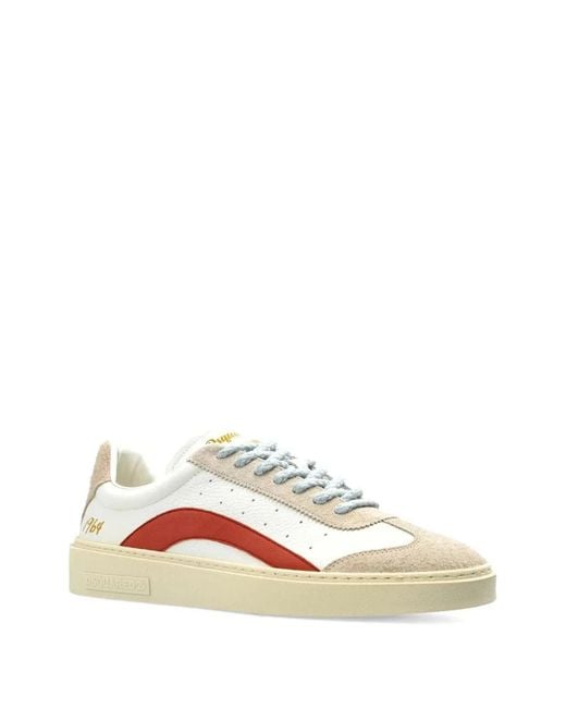 DSquared² White Suede Panel Trainers for men