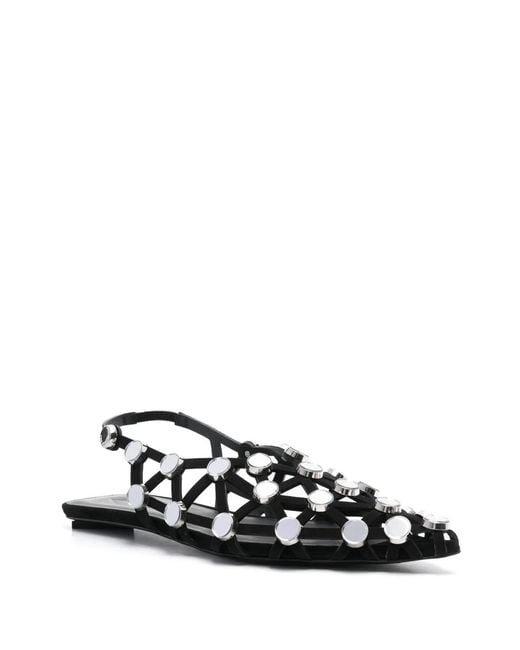 The Attico White Suede W Workmanship Grid Ballerina