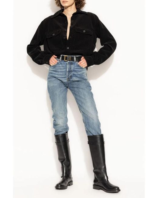 Saint Laurent Black Corduroy Cotton Overshirt for men