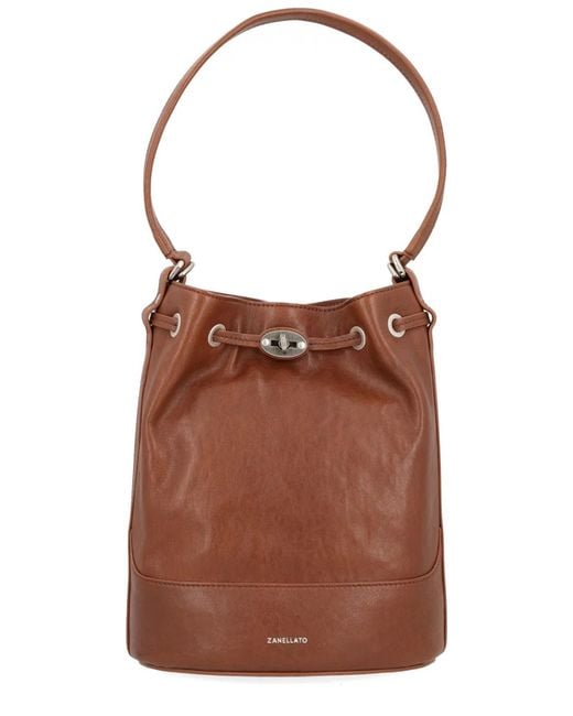 Zanellato Brown Mondà Leather Clutch Bag