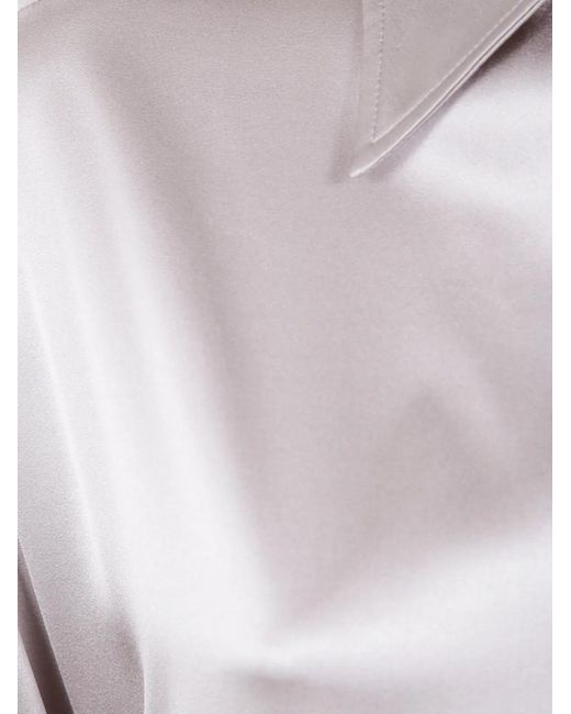 Tom Ford Gray Stretch Silk Satin Relaxed Fit Shirt