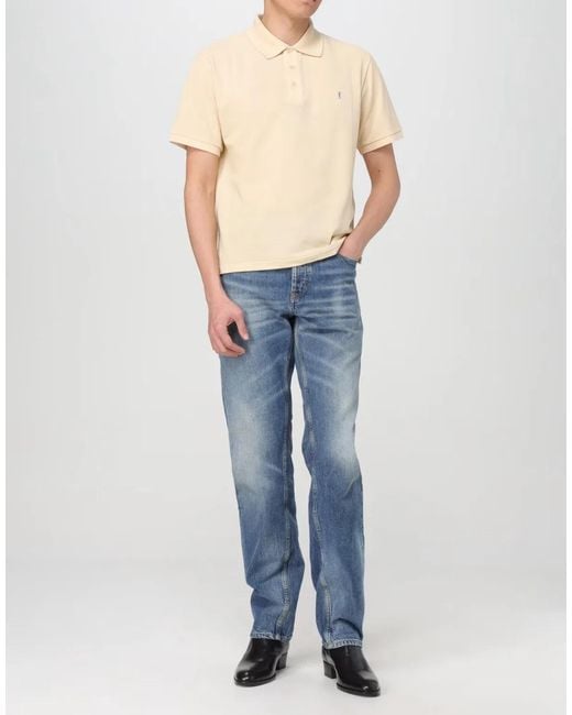Saint Laurent Natural Cassandre Ysl Logo Polo Shirt for men